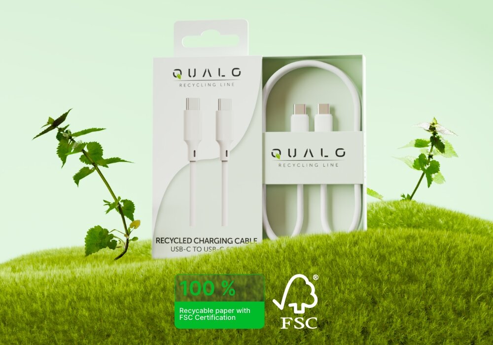 Kabel USB-C - USB-C QUALO Recycling opakowanie