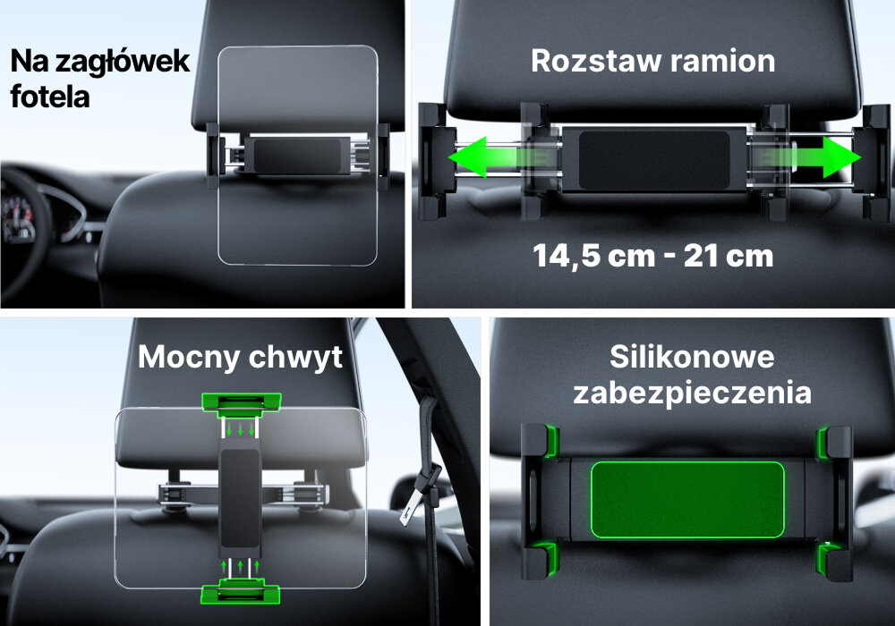 QUALO Ultimate pasażerów na tylnych siedzeniach auta telefonów i tabletów rodzin z dziećmi oglądać filmy