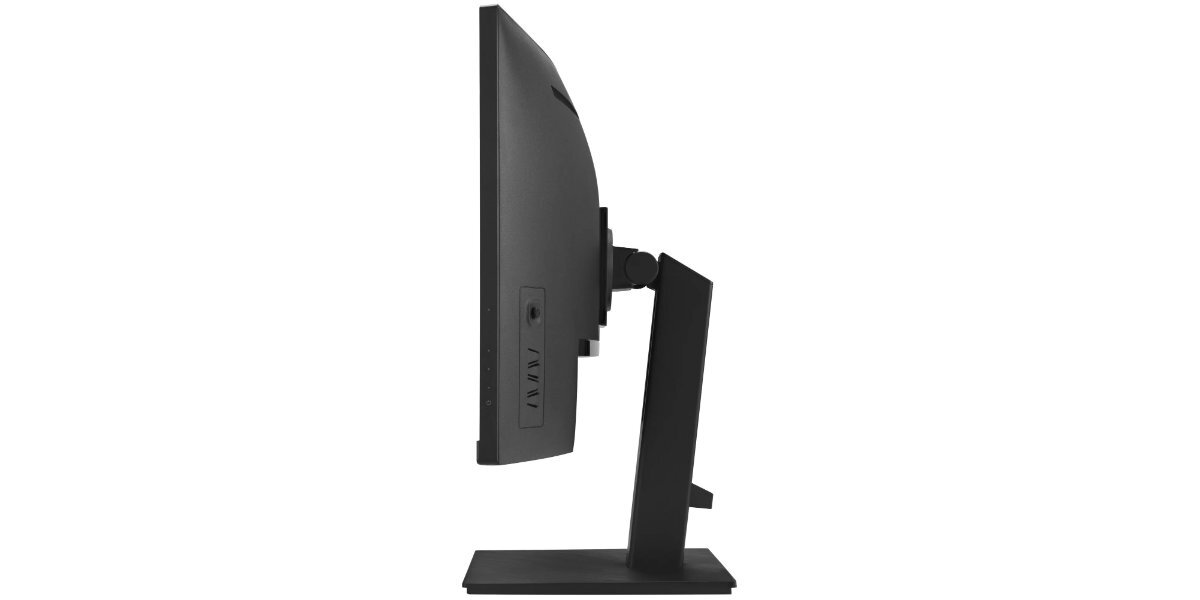 Monitor ASUS VA34VCPSR na białym tle - bok obudowy monitora.