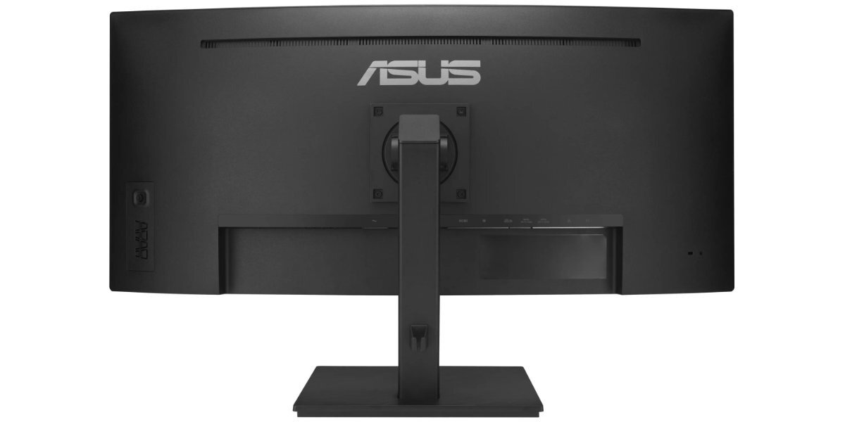 Monitor ASUS VA34VCPSR na białym tle - tył obudowy monitora.