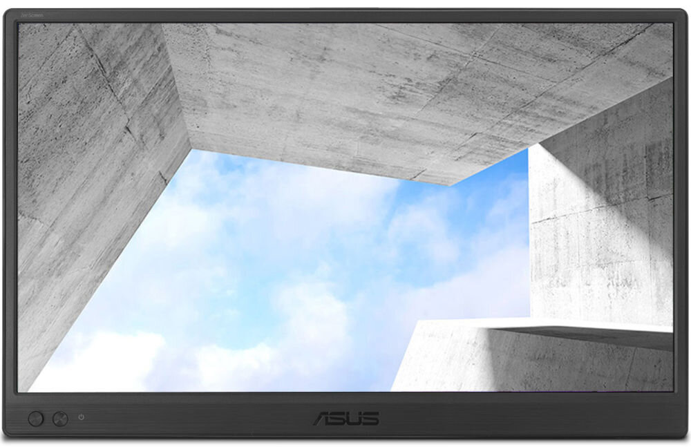 Monitor ASUS ZenScreen MB169CK 15.6 1920x1080px IPS 5 ms [GTG] waga grubość pokrowiec łatwe przenoszenie widok z przodu na monitor