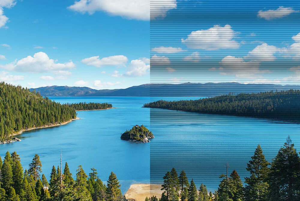 Monitor ASUS ZenScreen MB169CK 15.6 1920x1080px IPS 5 ms [GTG] Flicker-Free filtr światła niebieskiego certyfikat TÜV Rheinland redukcja zmęczenia oczu wizualizacja różnicy między monitorem asus a monitorem bez technologii flicker free