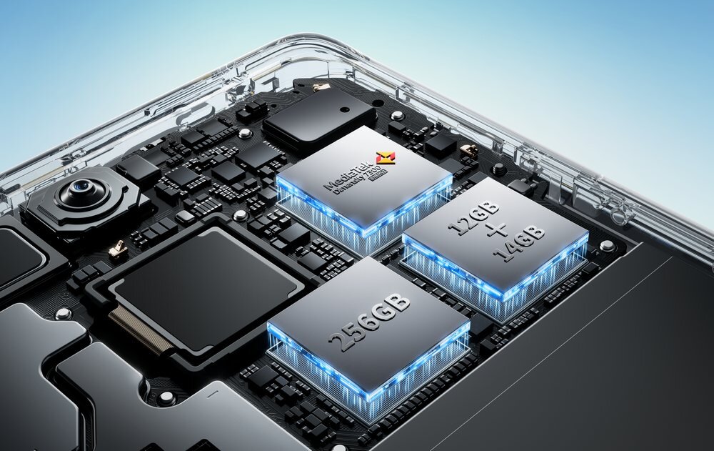 Smartfon REALME 14 Pro wizualizacja podzespołow    