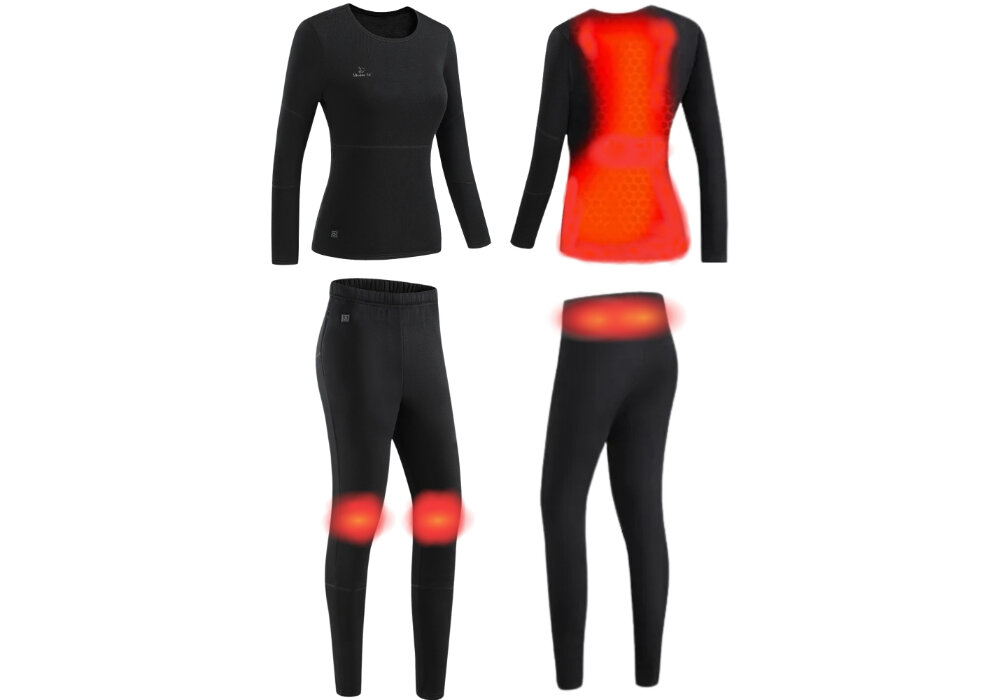 Bielizna podgrzewana MISSION AIR E-Underwear Women Set (rozmiar L) Czarny + 2 x Powerbank