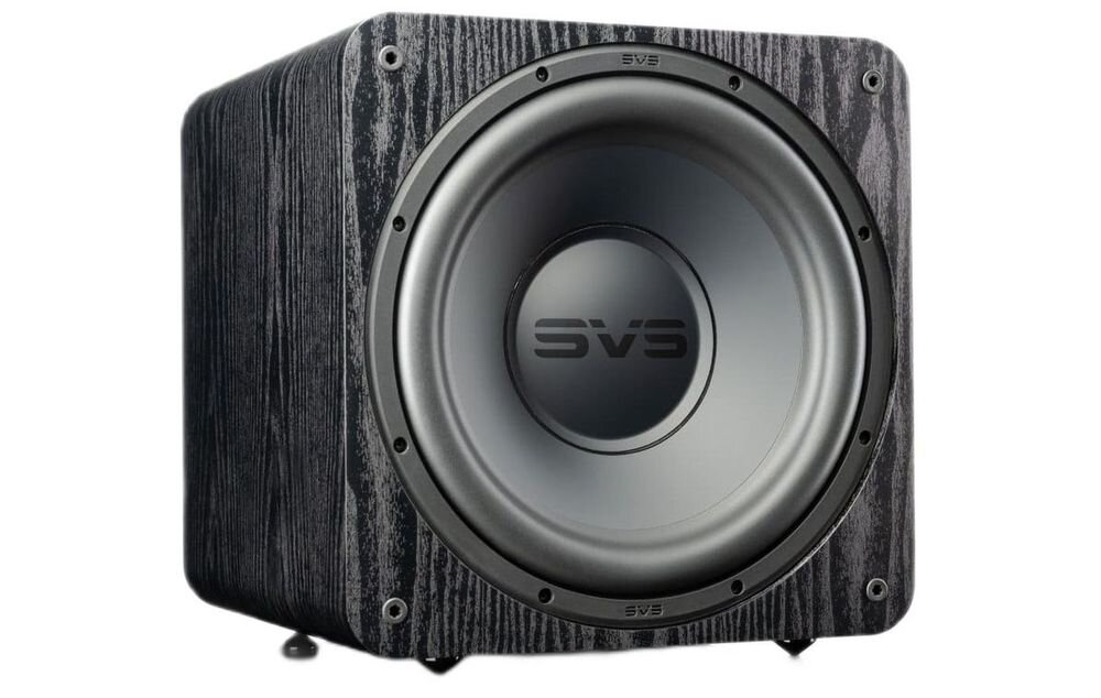 SVS SB-1000 PRO przetwornik 12 cali 325W RMS 820W subwoofer bas głęboki HiFi, subwoofer po skosie na białym tle