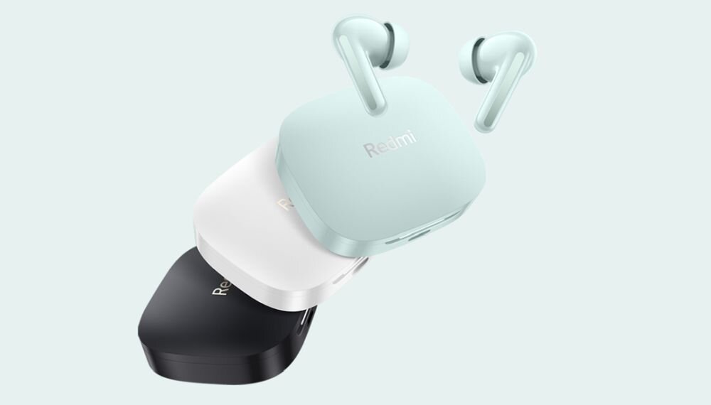 Słuchawki dokanałowe XIAOMI Redmi Buds 6 smukla budowa komfort logo metaliczne moda charakter kolory czarny bialy niebieski