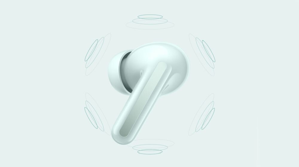 Słuchawki dokanałowe XIAOMI Redmi Buds 6 kobieta z sluchawkami w uszach google fast pair ip54 opcja robienia zdjec sluchawki