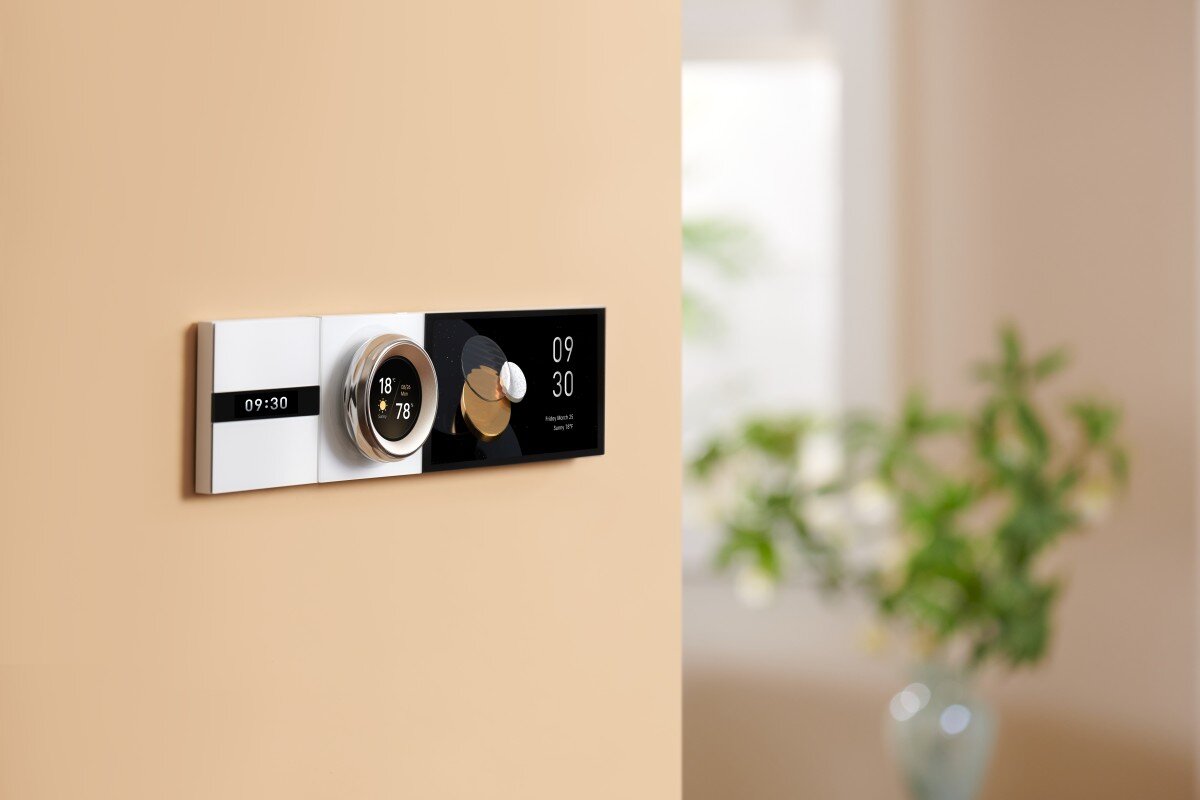 Inteligentny sterownik AQARA HUB S1 Plus EU MP-K03D, komendy głosowe, sterowanie, mikrofon, Panel zamontowany do ściany wraz z innym produktem aqara