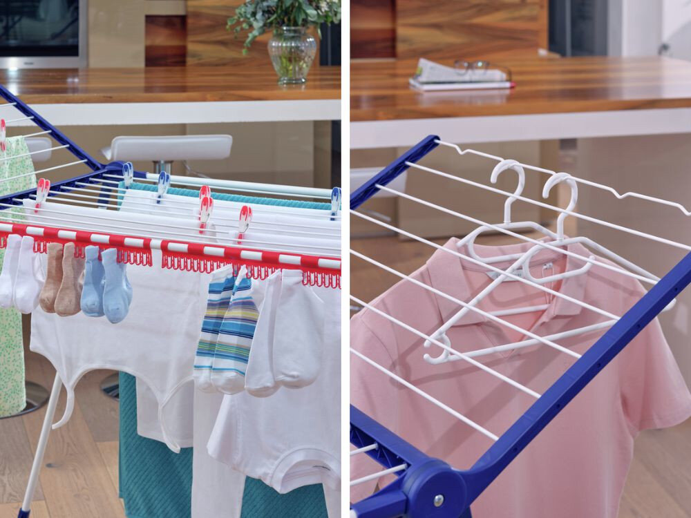 Suszarka na pranie LEIFHEIT Pegasus 200 Dopasowana do Twoich potrzeb Wysokość skrzydeł wygodne rozwieszanie Lekka i poręczna konstrukcja wymiary łatwo przenieść lub złożyć 