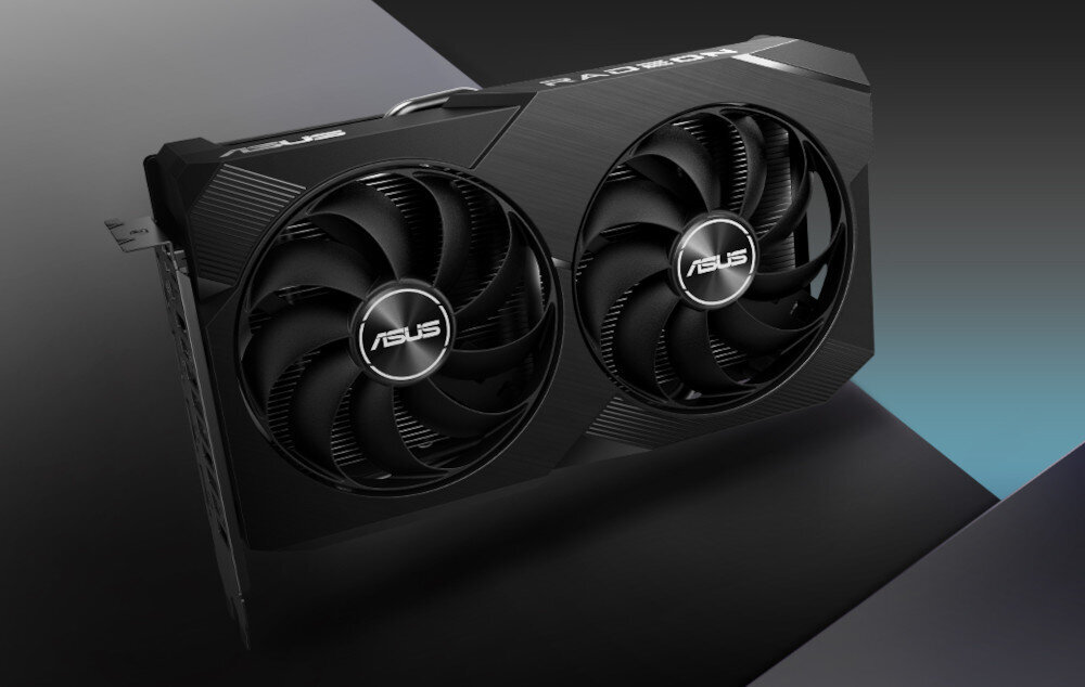 Komputer MAD DOG COUGAR-UNIFACE-I01WR32WH Czarna karta graficzna ASUS Radeon z dwoma dużymi wentylatorami, gotowa do montażu w komputerze