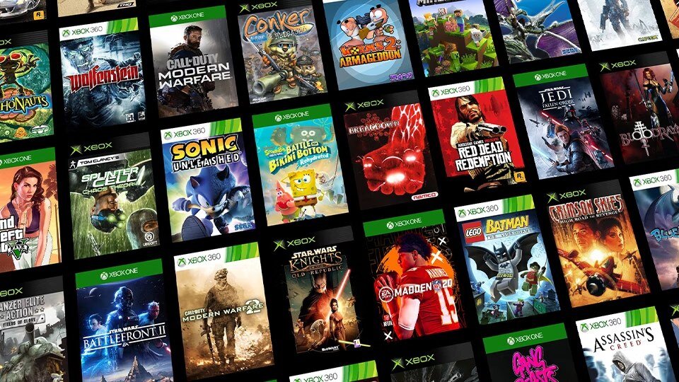 Biblioteka dostępnych gier kompatybilnych z XBOX.