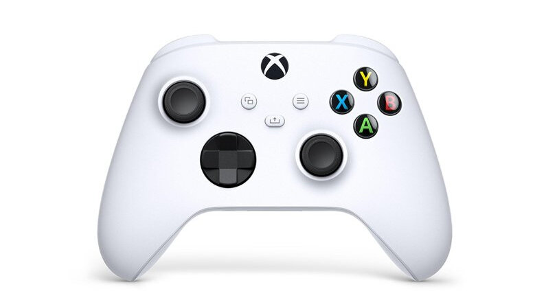Biały kontroler do XBOX Series X na białym tle.