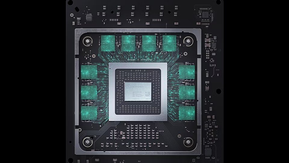 Wnętrze podzespołów dysku konsoli XBOX Series X.