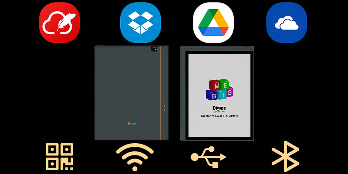 Czytnik Bigme B1051C - czytnik z aplikacjami na tle, ikony, przesyl dane, dropbox, google drive, dropbox, bigme cloud