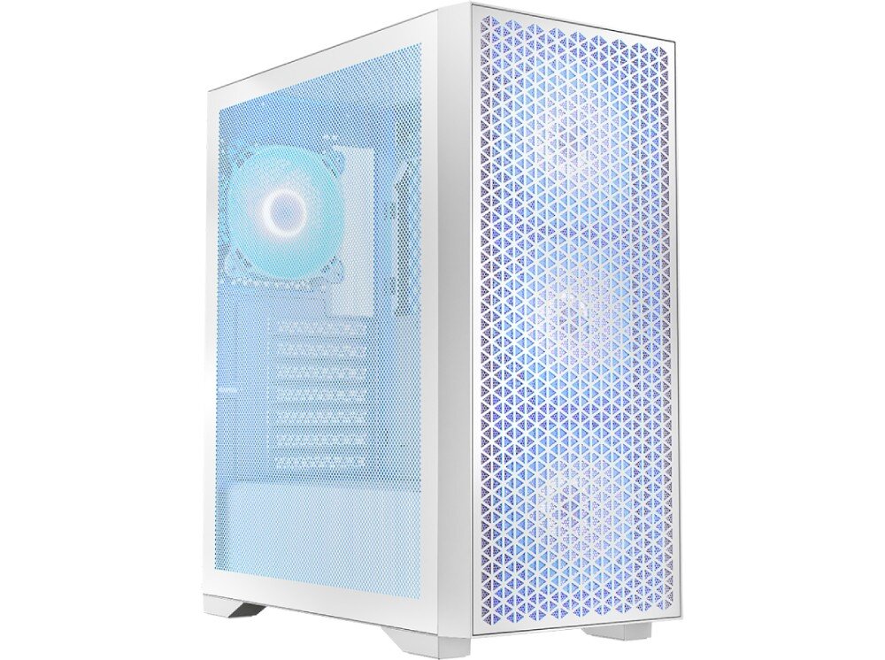 Obudowa LOGIC Dart Pro ARGB Midi Obudowa komputera z widocznymi podświetlanymi wentylatorami RGB, wygląd, panel boczny, podświetlenie