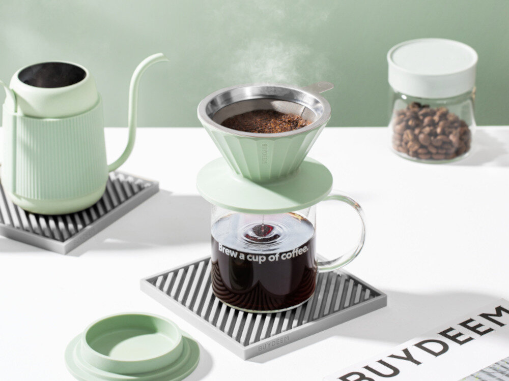 Zaparzacz BUYDEEM CD1024-CG (350 ml) Precyzja parzenia woda kawa herbata równomierny przepływ wody smak aromat
