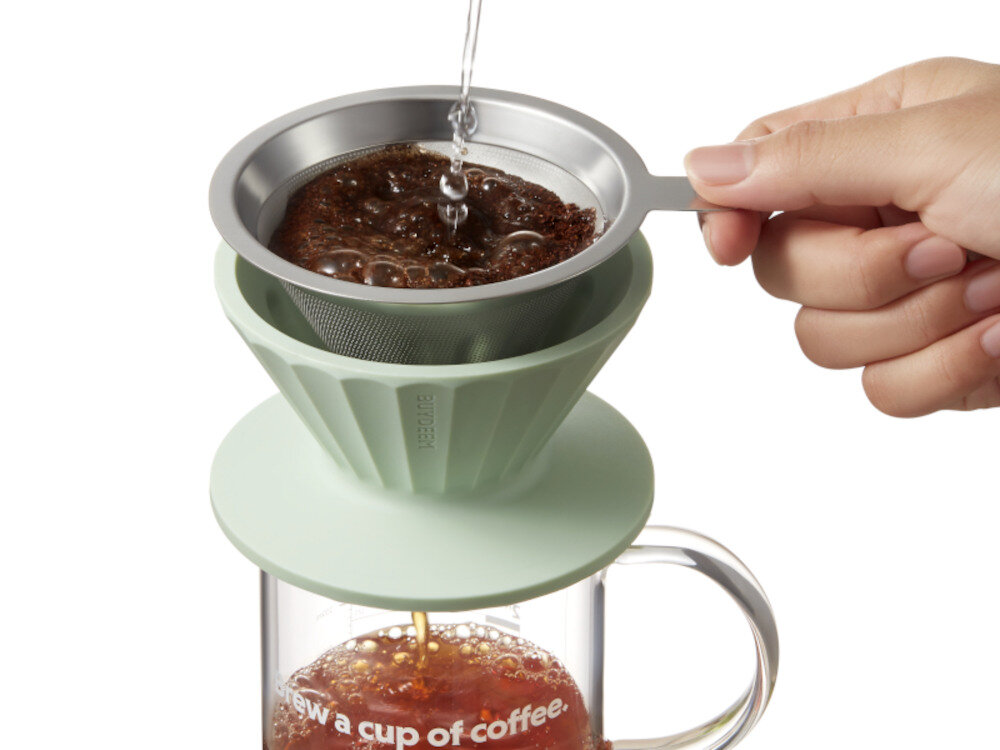 Zaparzacz BUYDEEM CD1024-CG (350 ml) Kompaktowy design wymairy wysokość średnica pojemność kawa herbata