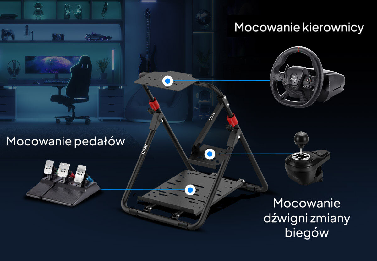 COBRA Royal GT01 miłośników wirtualnych wyścigów solidnej konstrukcji możliwości regulacji