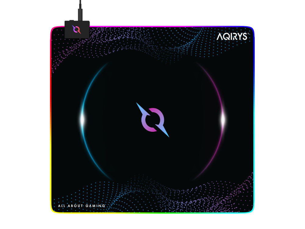 Podkładka AQIRYS Eclipse AQIRYS Eclipse Powierzchnia z mikrofibry czujnika optycznego lub laserowego jednolita faktura - podkładka od góry na białym tle