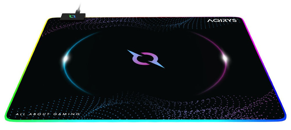 Podkładka AQIRYS Eclipse Wodoodporna powłoka zabrudzenia można usunąć wilgotną ściereczką - podkładka od góry pod skosem na białym tle