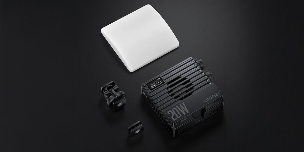 Lampa LED Ulanzi LE20 ułożony symetrycznie zestaw