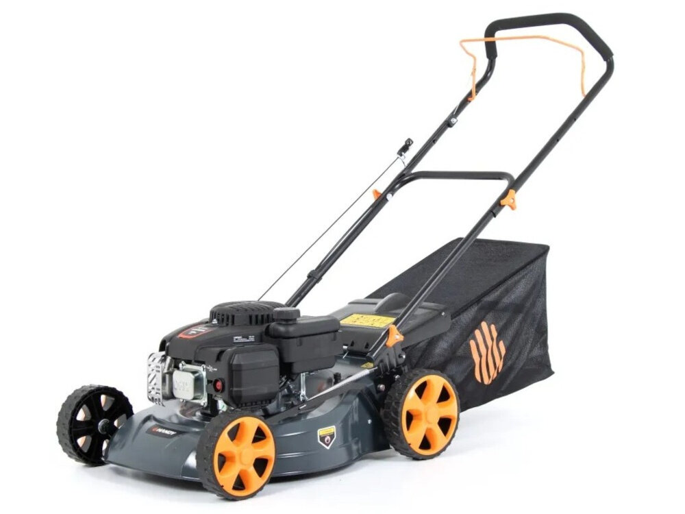 Kosiarka spalinowa HANDY SH46P139L 460 mm 2.4 kW kosiarka na białym tle widoczna od przodu pod skosem szybkozłącze do mycia noża ułatwia płynne przepłukanie elementu tnącego wodą po zakończeniu pracy oszczędza czas i wysiłek nóż pozostaje w lepszej kondycji