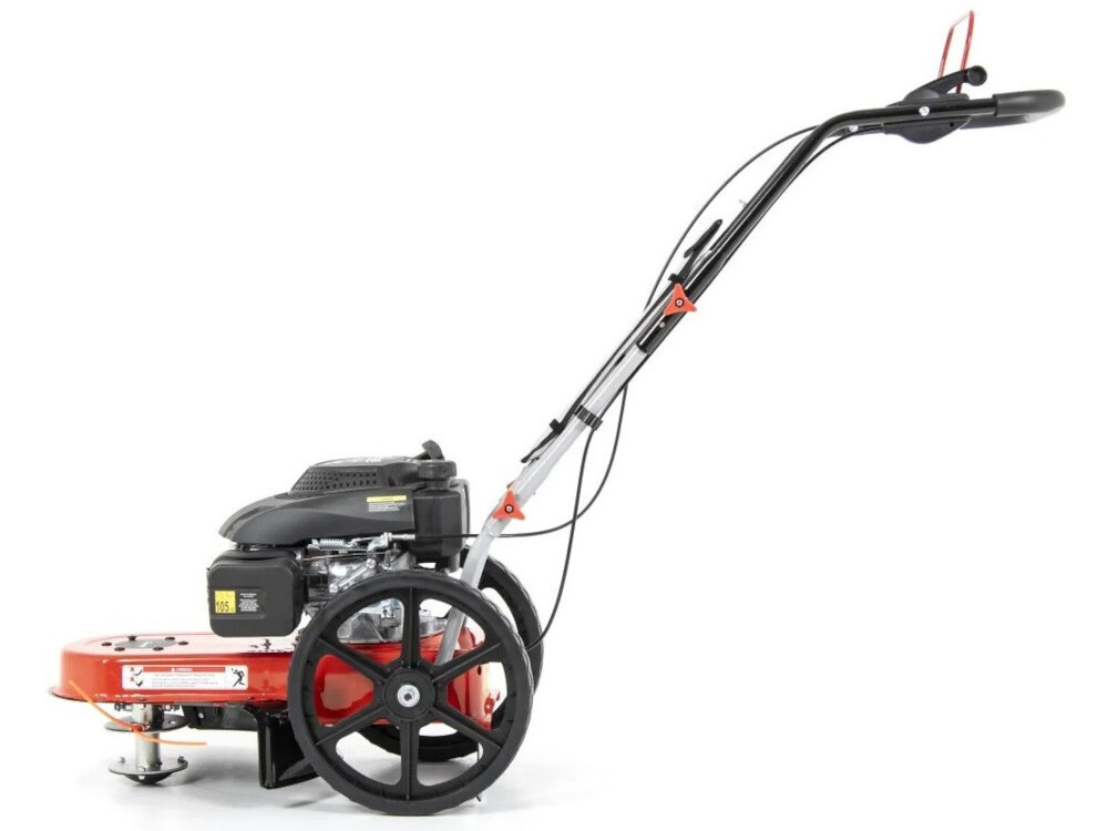 Kosiarka żyłkowa FAWORYT DK560 Ducar DVO160 560mm 3kW kosiarka na białym tle widoczna z boku ręczny rozrusznik szybkie i pewne uruchomienie silnika koszenie staje się bardziej komfortowe i mniej czasochłonne