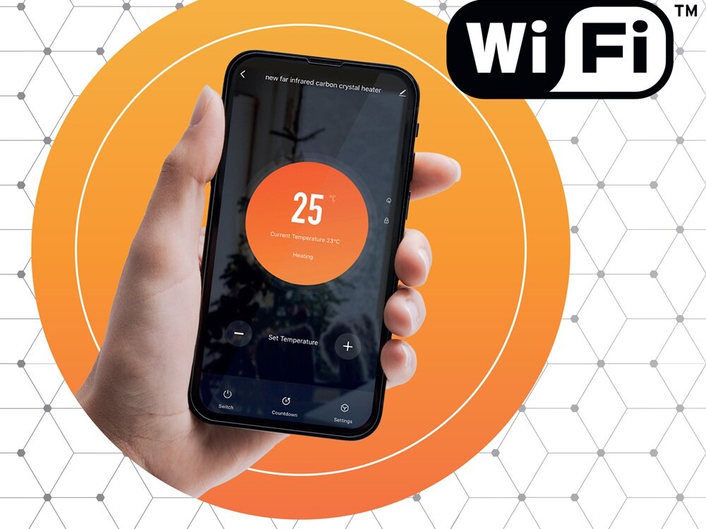 Grzejnik na podczerwień WEBBER IGH-720 łączność wi-fi, aplikacja, ustawienia z dowolnego miejsca, większa elastyczność