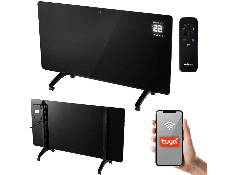 Grzejnik na podczerwień WEBBER IGH-720 aplikacja mobilna, kompatybilność z wieloma urządzeniami, stały dostęp do sterowania