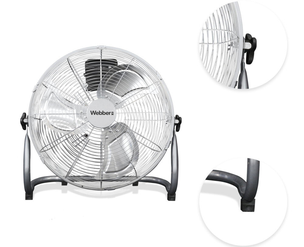 Wentylator WEBBER FF-400A Srebrny Moc 80 W 3 poziomy prędkości Trzy stopnie regulacji dopasowanie siła nawiew potrzeby Lekki podmuch