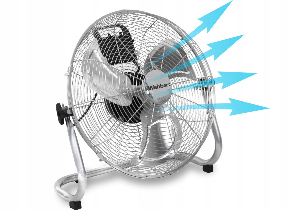 Wentylator WEBBER FF-400A Srebrny Regulowany kąt nawiewu Możliwość regulacji kąta nachylenia czaszy wygodne rozwiązanie