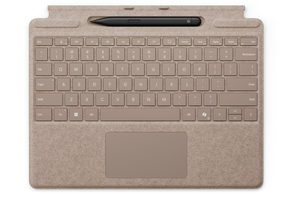 MICROSOFT Surface Pro Copilot+ PC klawiaturze Surface Pro szklaną płytkę dotykową sterowanie kursorem pokrycie z materiału Alcantara schowek na pióro Surface Slim Pen ładuje