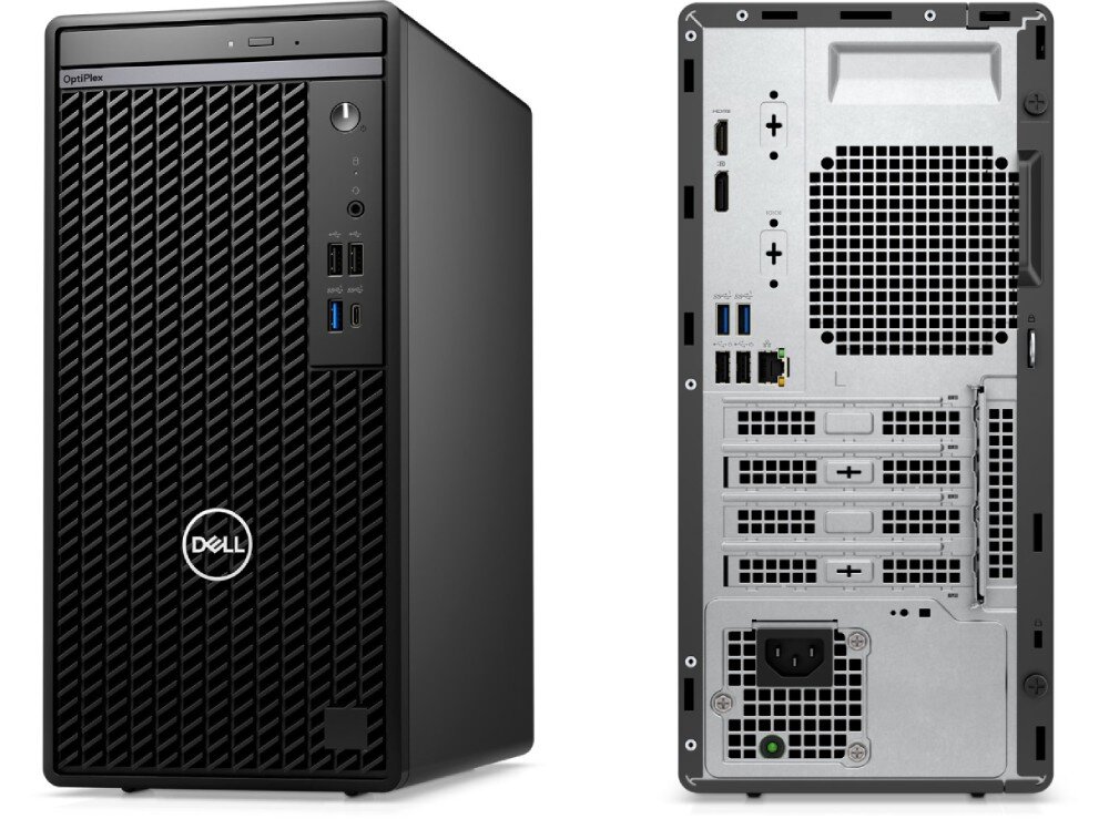Komputer DELL OptiPlex 7020 MT Widok przodu i tyłu obudowy komputera stacjonarnego, pamięć, dysk, pojemność