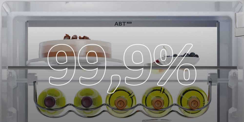 LODÓWKA HAIER HBW7719DT lifestyle grafika wnętrze półki system antybakteryjny ABT Pro zapobieganie bez bakterii ochrona długa świeżość bez zanieczyszczeń