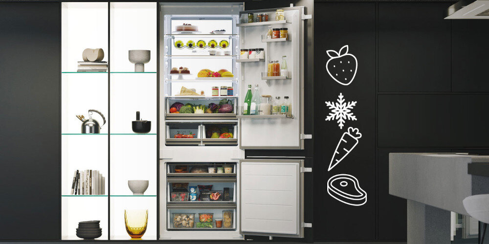 LODÓWKA HAIER HBW7719DT lifestyle szybkie mrożenie zamrażanie chłodzenie funkcje super cool super Freeze przyspieszone chłodzenie duża ilość produktów