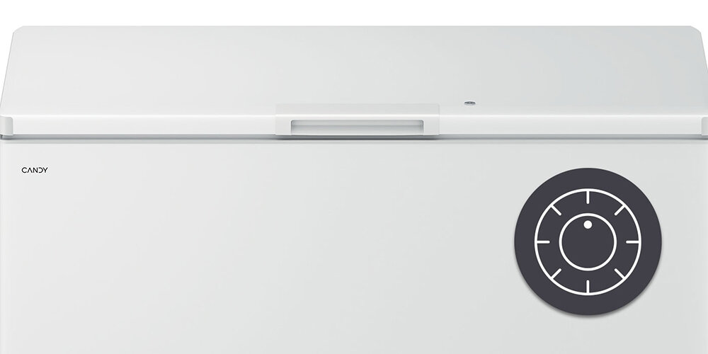 ZAMRAŻARKA CANDY CNCHQ2S420EW lifestyle animacja ikona uchwyt Intuicyjne pokrętło sterowanie funkcje temperatura