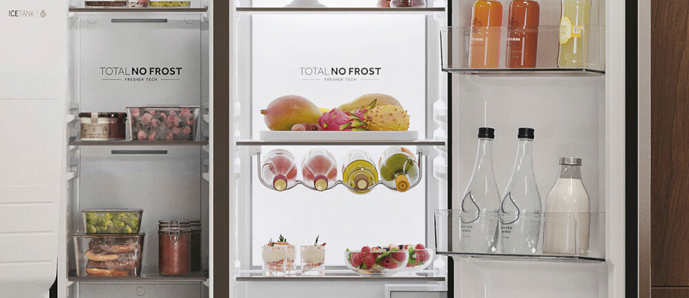 LODÓWKA HAIER HSW79F18CIMM tylne oświetlenie DayLight widoczność jasne światło stopniowe zwiększanie komfort wygoda