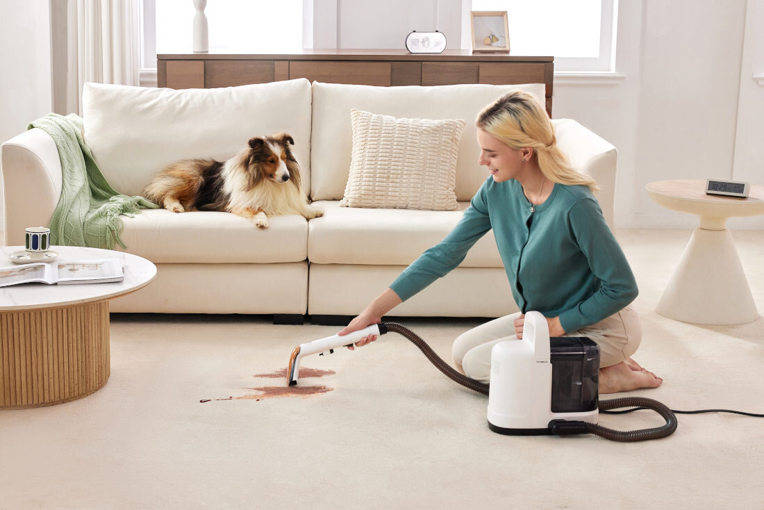 Odkurzacz piorący TINECO iCarpet Spot Skuteczne usuwanie plam wygląd design prezentacja wizualizacja