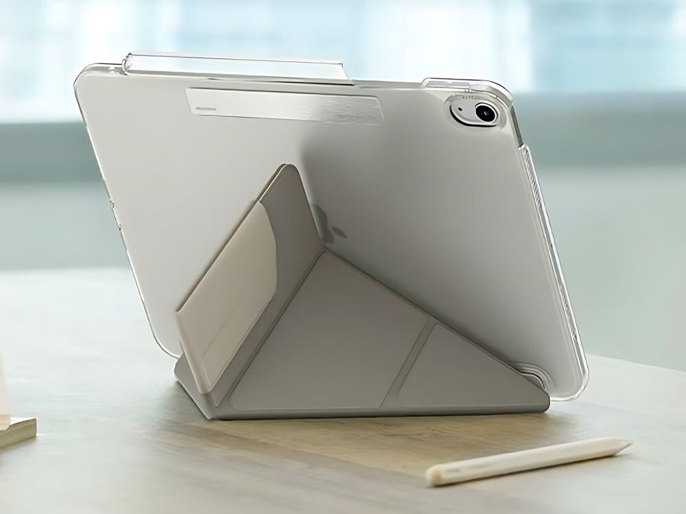 UNIQ Camden Click kompatybilności z funkcją automatycznego usypiania i budzenia iPad otwarciu lub zamknięciu Składana tylna część uchwyt na Apple Pencil ładowanie w czasie transportu