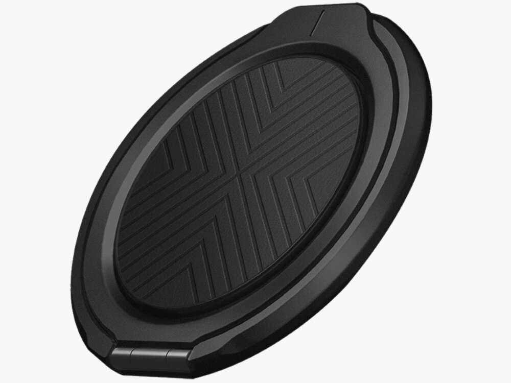 Uchwyt magnetyczny UNIQ GripFit 360 Magnetic Mount&Kickstand uchwyt na białym tle smartfon ergonomiczny kształt wspiera obsługę jedną ręką smukła forma