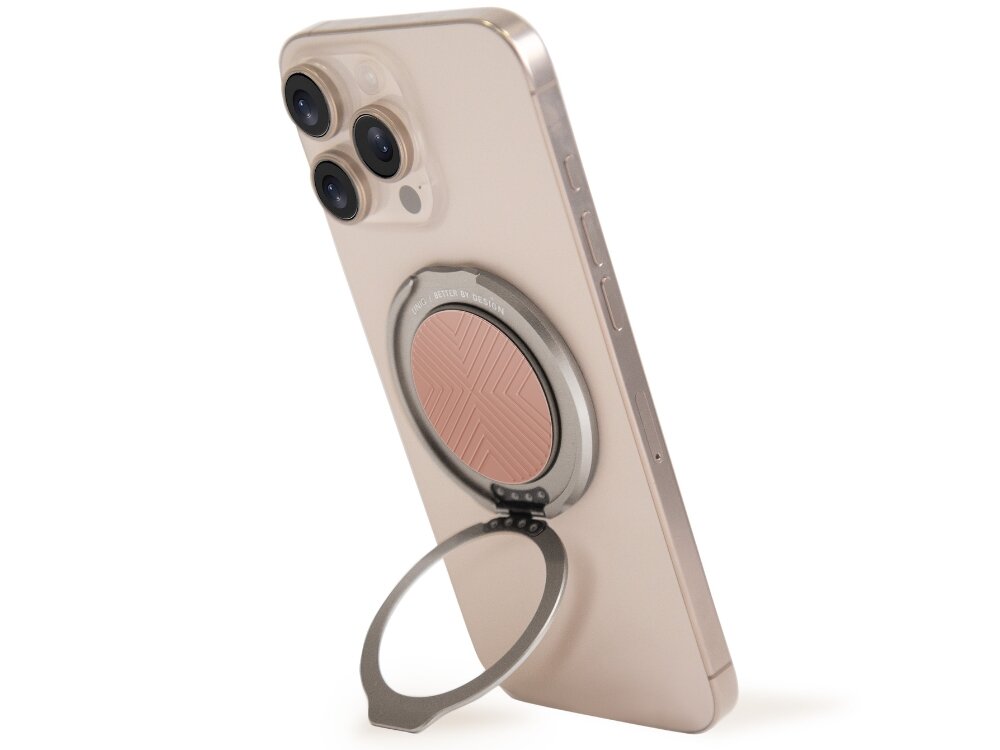 Uchwyt magnetyczny UNIQ GripFit 360 Magnetic Mount&Kickstand uchwyt w formie podstawki mechanizm obrotowy zmiana orientacji pionowa pozioma funkcja podstawki