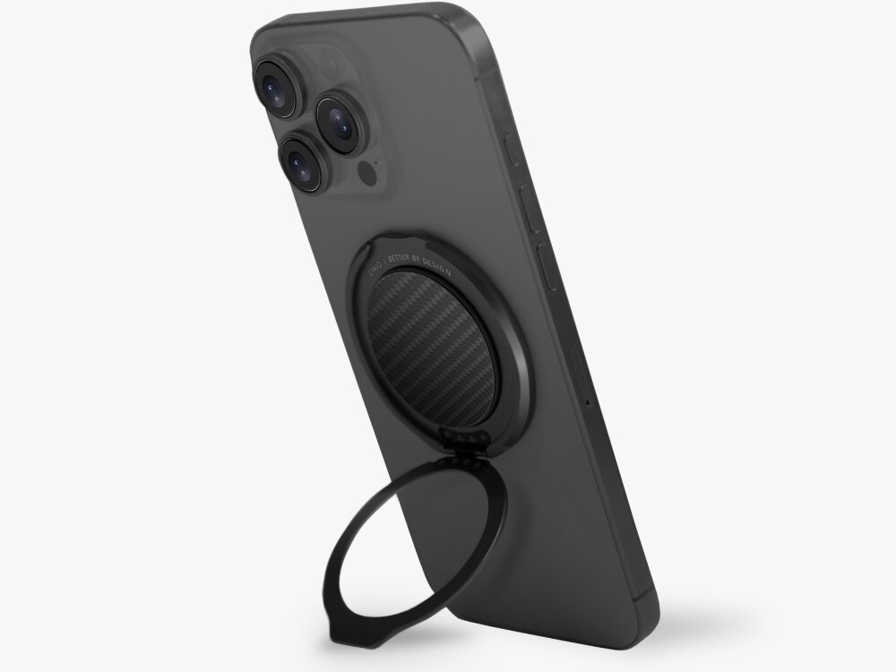 Uchwyt magnetyczny UNIQ GripFit 360 Magnetic Mount&Kickstand uchwyt w formie podstawki mechanizm obrotowy zmiana orientacji pionowa pozioma funkcja podstawki
