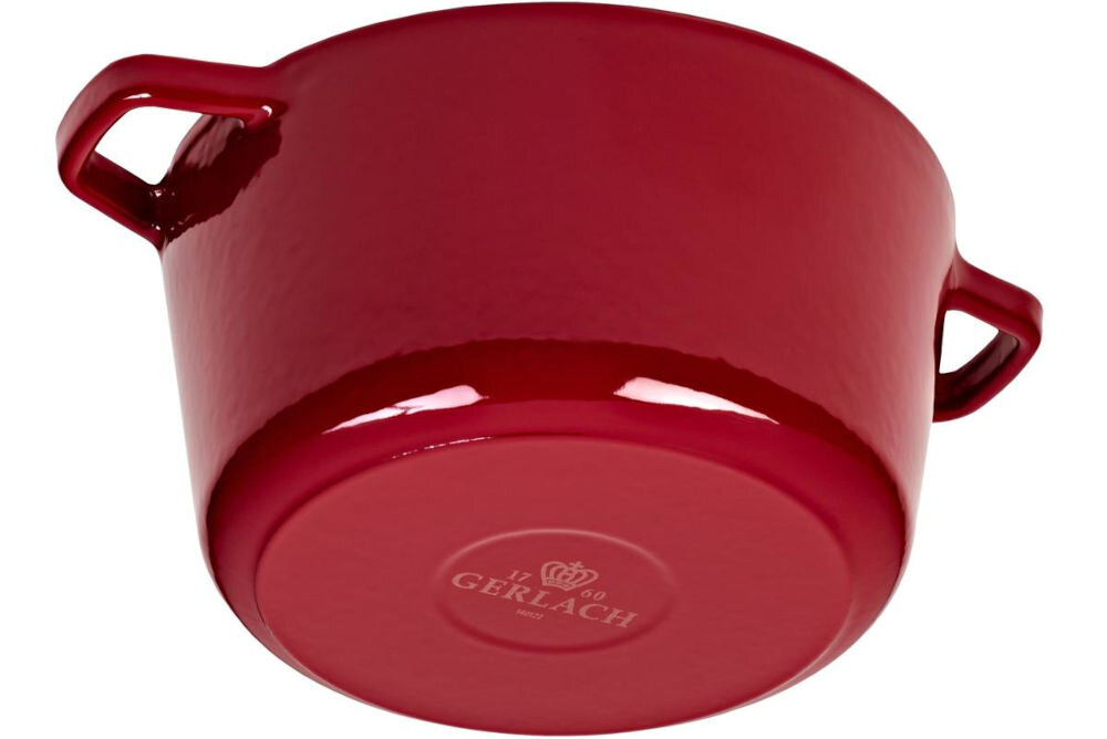 Garnek GERLACH Natur Iron 26 cm Czerwony średnica 26 cm pojemność 5 l do codziennego gotowania na wszystkich typach kuchenek indukcyjne ceramiczne gazowe uniwersalność specjalne dno indukcyjne możliwość mycia w zmywarce solidne wykonanie trwałość efektywność 