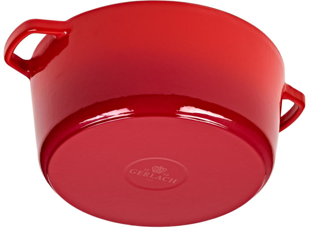 Garnek GERLACH Natur Iron 26 cm średnica 26 cm pojemność 5 l do codziennego gotowania na wszystkich typach kuchenek indukcyjne ceramiczne gazowe uniwersalność specjalne dno indukcyjne możliwość mycia w zmywarce solidne wykonanie trwałość efektywność