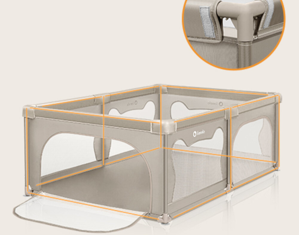 Kojec LIONELO Willow Beige Sand Stabilna i trwała konstrukcja Rurki stalowe średnica Cztery przyssawki na nogach 