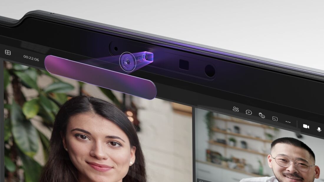 Kamera laptopa Lenovo ThinkPad z funkcją rozpoznawania twarzy podczas wideokonferencji online -  Collaboration Mode  