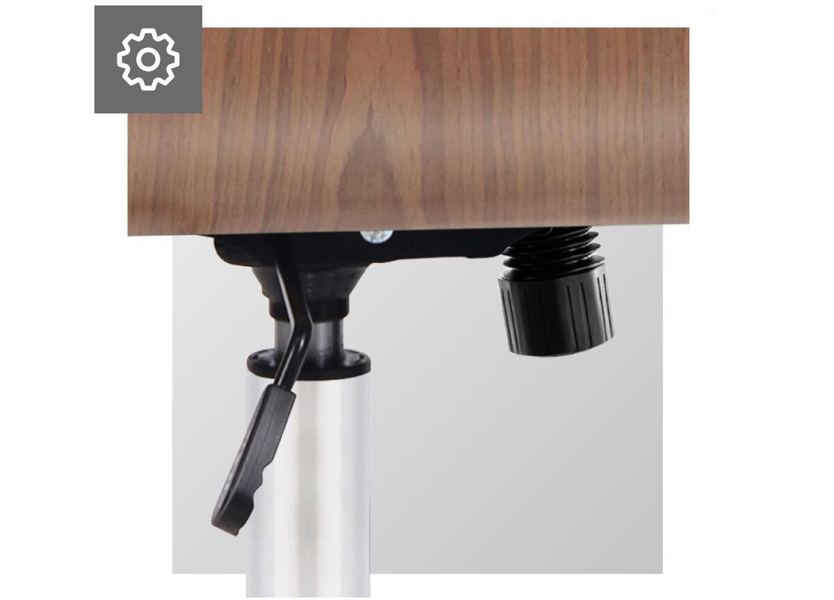 Fotel MARK ADLER Boss 8.0 Beżowy, mechanizm, Tilt Plus, dopasowanie, kąt, na białym tle logotyp siłownika wraz ze zbliżeniem na siłownik fotela