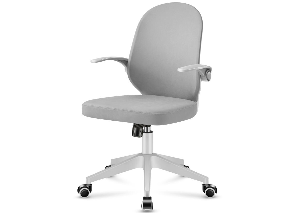 Fotel MARK ADLER Junior 4.0 Szary, pasuje, Uniwersalny, wkomponuje, stonowane, na białym tle fotel frontem prawo skos