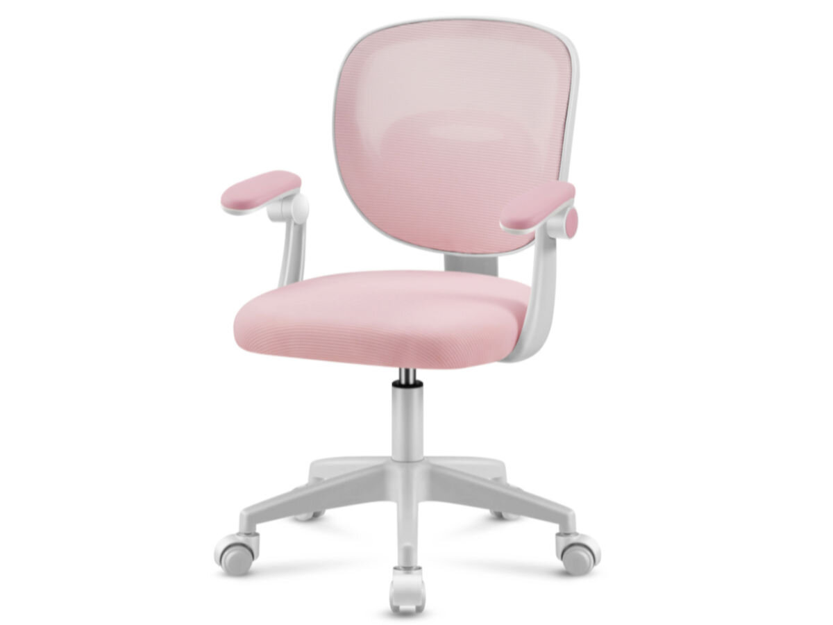 Fotel MARK ADLER Junior 3.0 Różowy, wnętrza, pokoje, pasowanie, Uniwersalny, na białym tle fotel frontem prawo skos