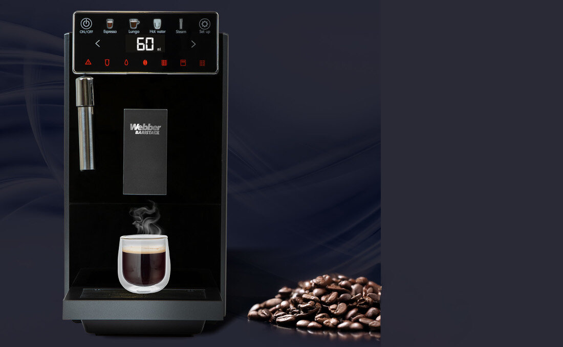 Ekspres WEBBER A7 Veneto 18 cm szerokości Stała temperatura parzenia dokładność System THERMOBLOCK kawa smak